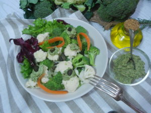 assiette de crudités au chou fleur